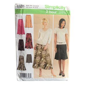 Simplicity 4881 2 Hour Skirts Pattern Size RR 14-20 - uncut